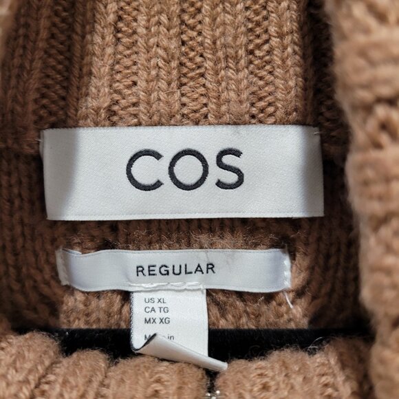 COS Men's Tan Cable Knit Vest XL - Picture 7 of 9